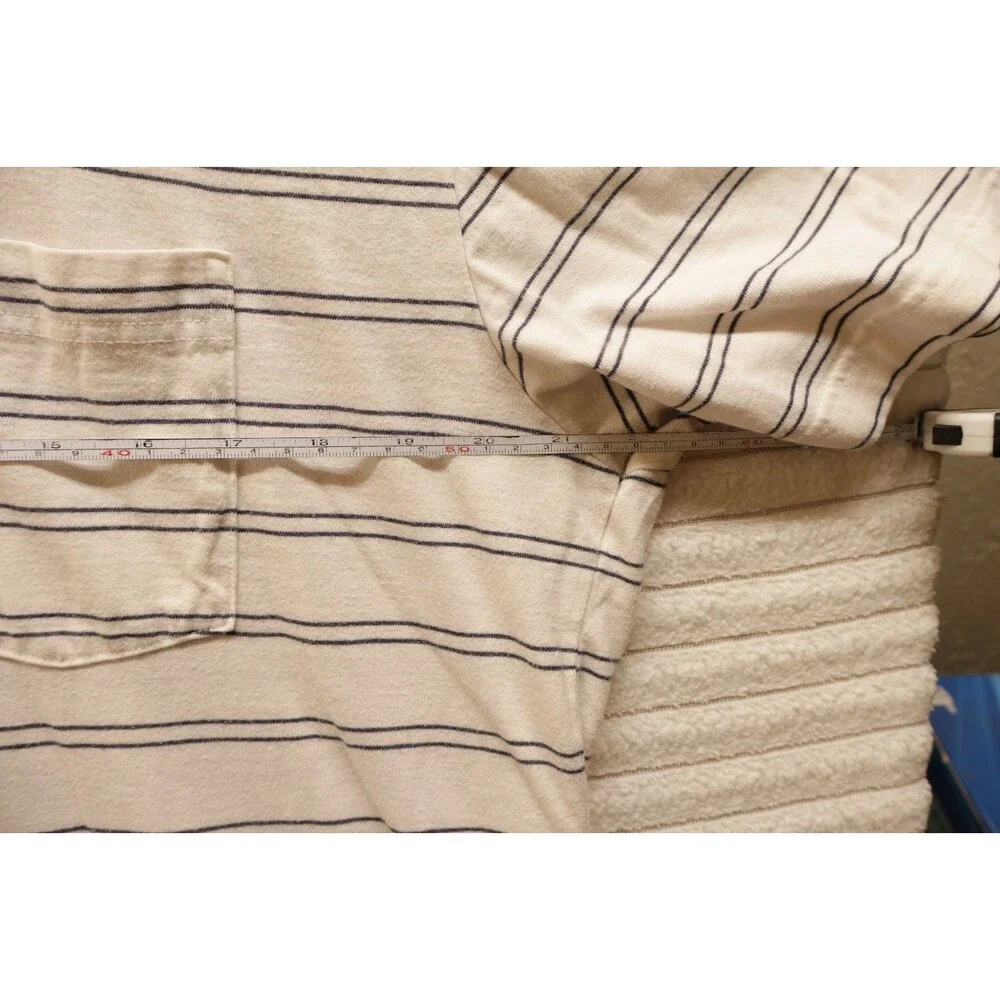 George Short Sleeve Polo Shirt Sz Xl White Striped Men 46-48